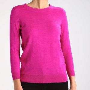 J. Crew Merino Fuchsia Tippi Sweater (Large)